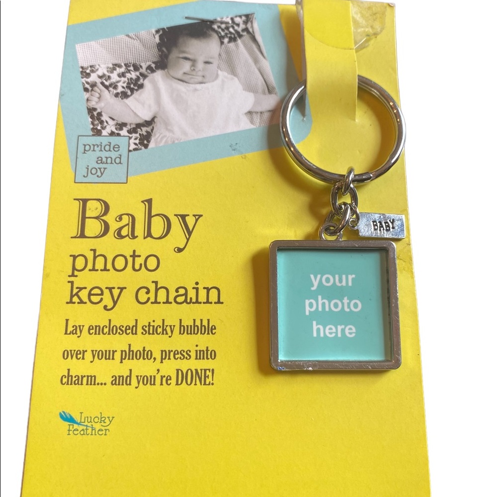 4/$20!!!   Baby Photo Silver Keychain Charm